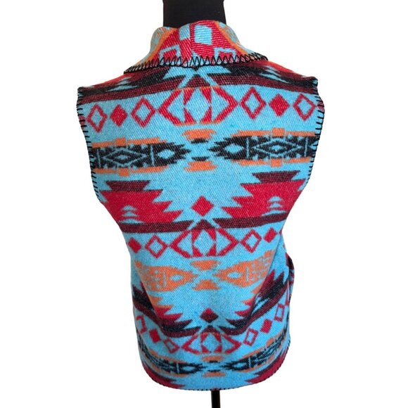 NWT Rhonda Stark Wool Blend Southwestern Aztec Santa FE Soft Vest XS Organic - Picture 2 of 13